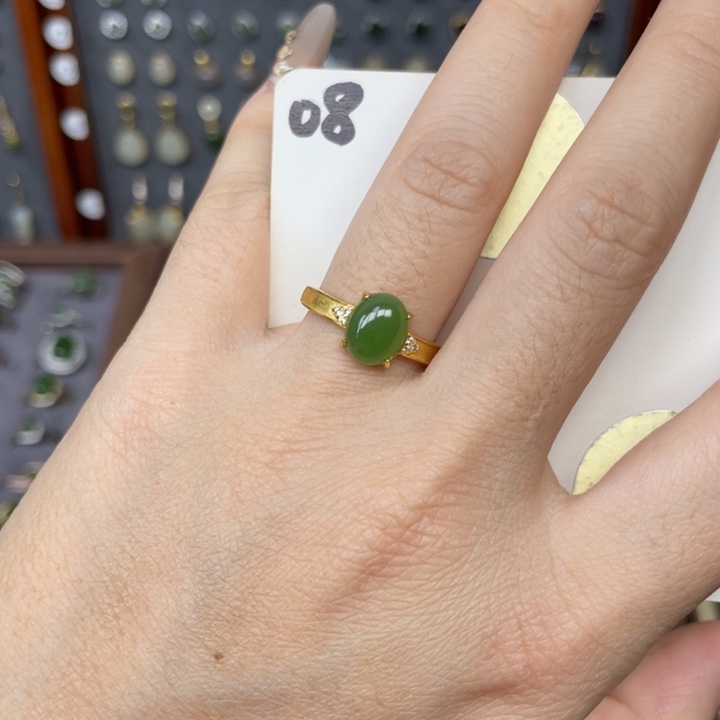 银S925镶嵌戒指和田玉