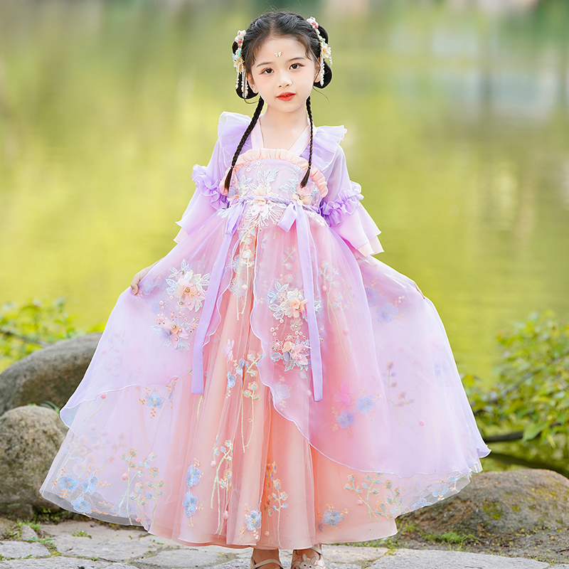 女童汉服古风秋季古装2025新款儿童装超仙中国风女孩唐装秋款长袖