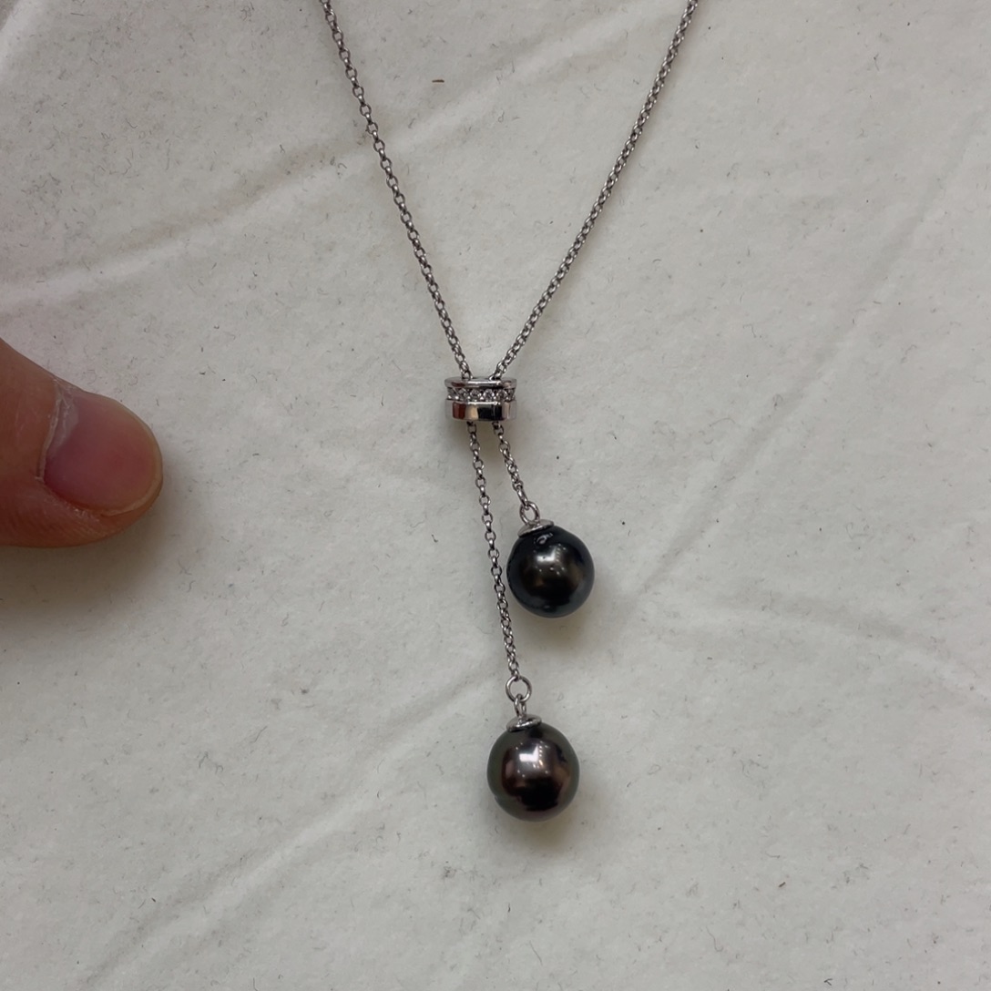 银S925镶嵌海水珍珠项链