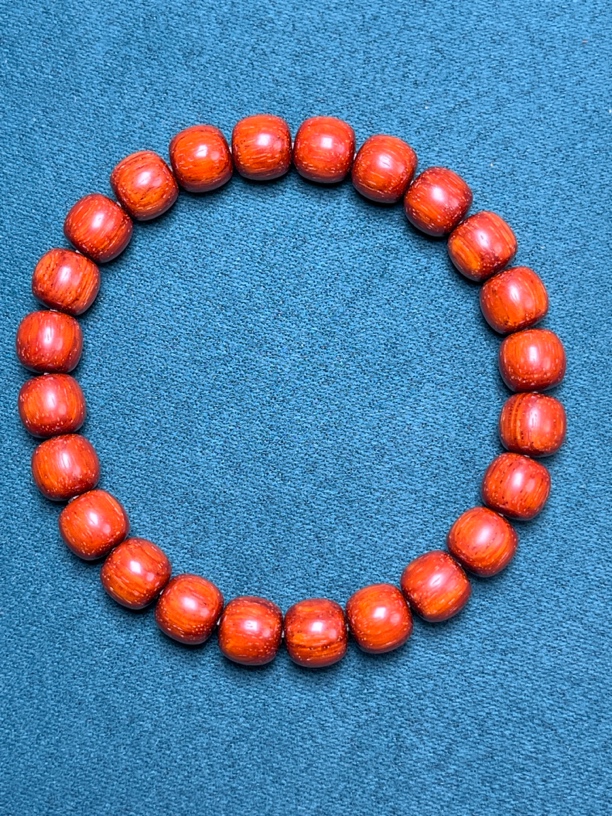 【精工无胶无蜡原汁原味】印度小叶紫檀8*9老型单圈手串，