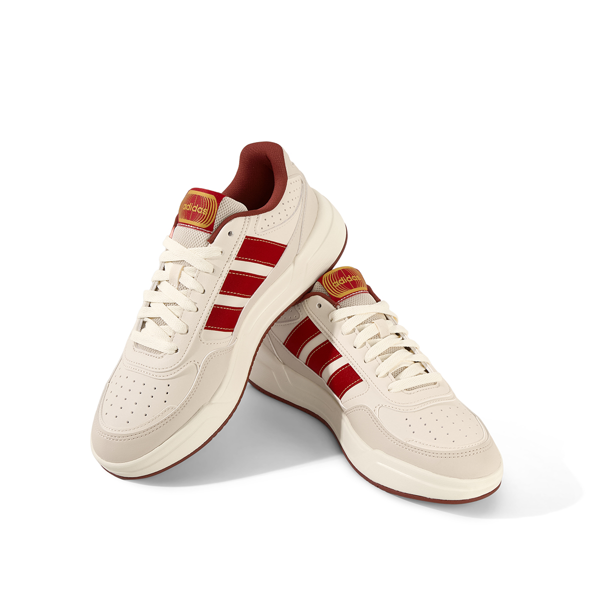 adidas阿迪达斯LITE BALLER 舒适百搭板鞋 男女同款米红色 KI1502