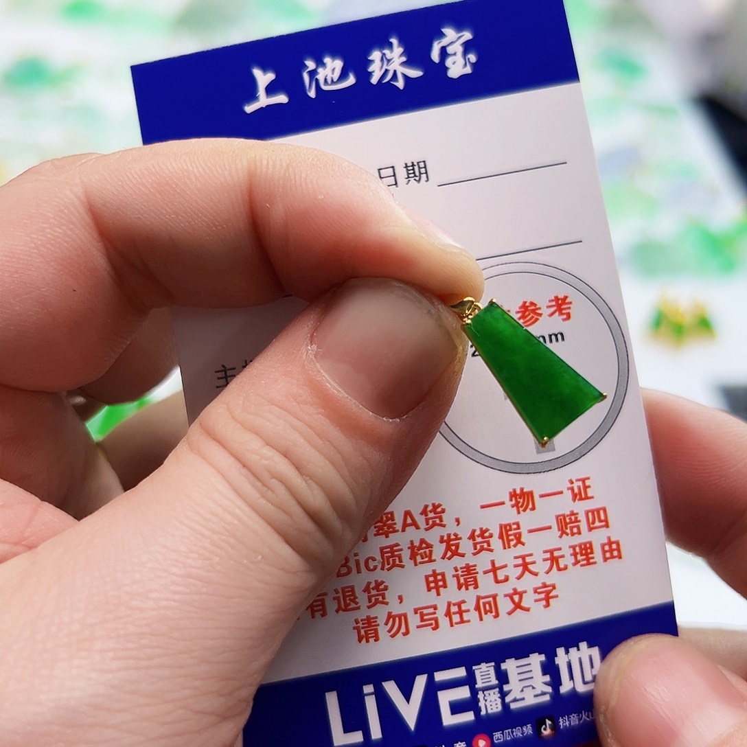 翡翠项链18K金镶嵌翡翠