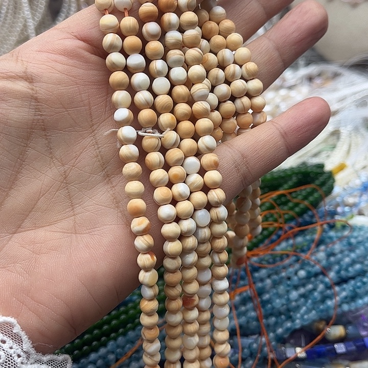 玛瑙/玉髓未镶嵌珠宝半成品一条6mm左右万宝螺