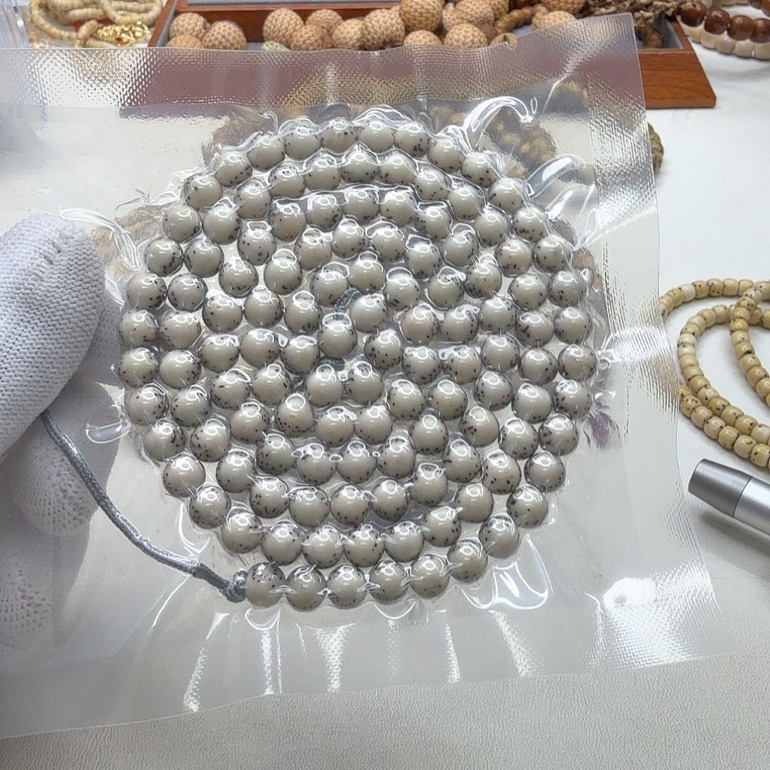 吊坠星月菩提10一物一图糯冰河豚龙蛋针尖星7圆108