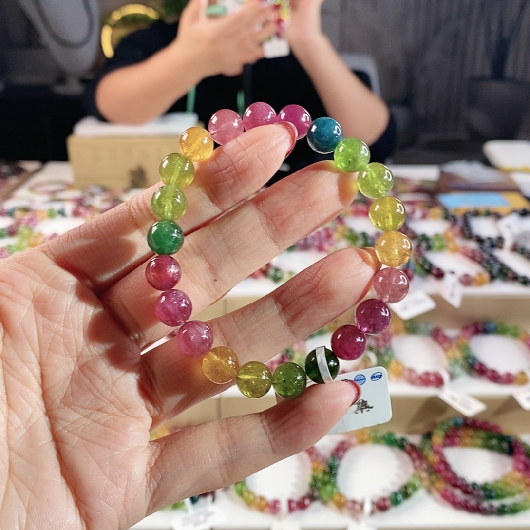 碧玺手串未镶嵌G2365单圈颜色微差