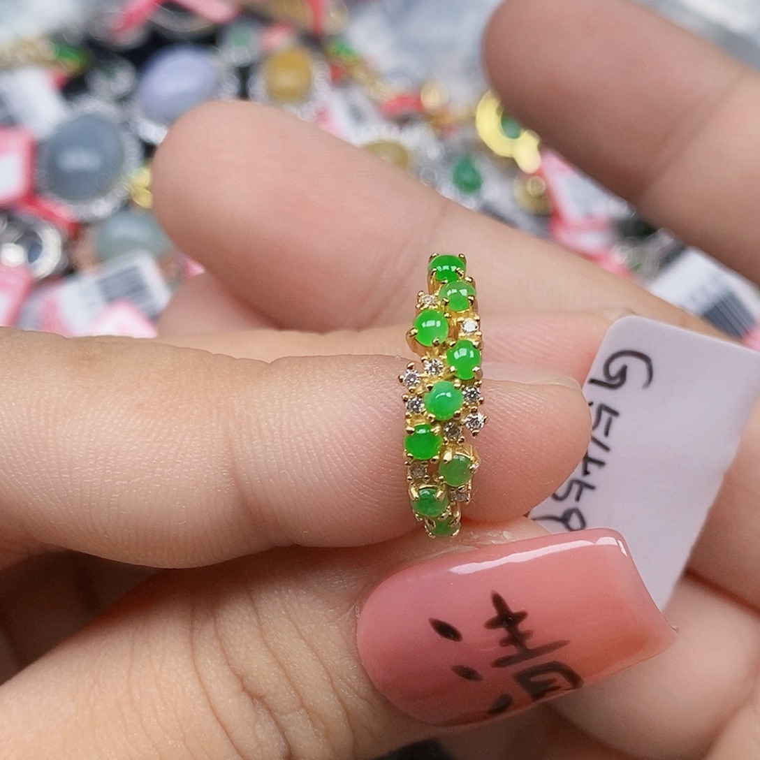 翡翠银S925镶嵌戒指