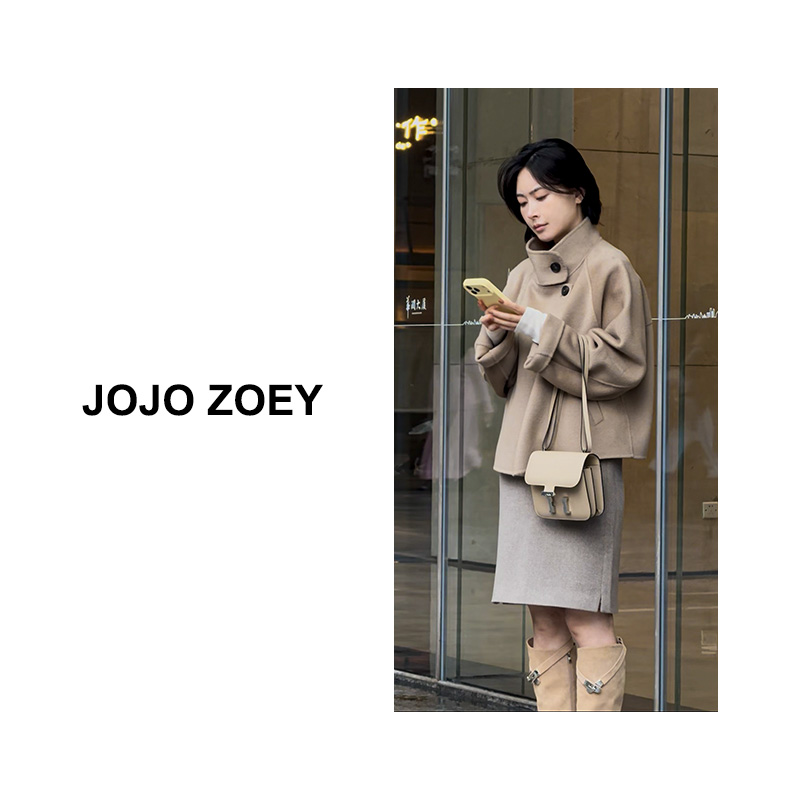 JOJO ZOEY【巴黎街头】山羊绒+超细澳洲羊毛两粒扣立领外套wt-GL020