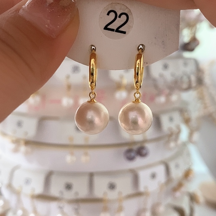 淡水珍珠耳饰银S925镶嵌