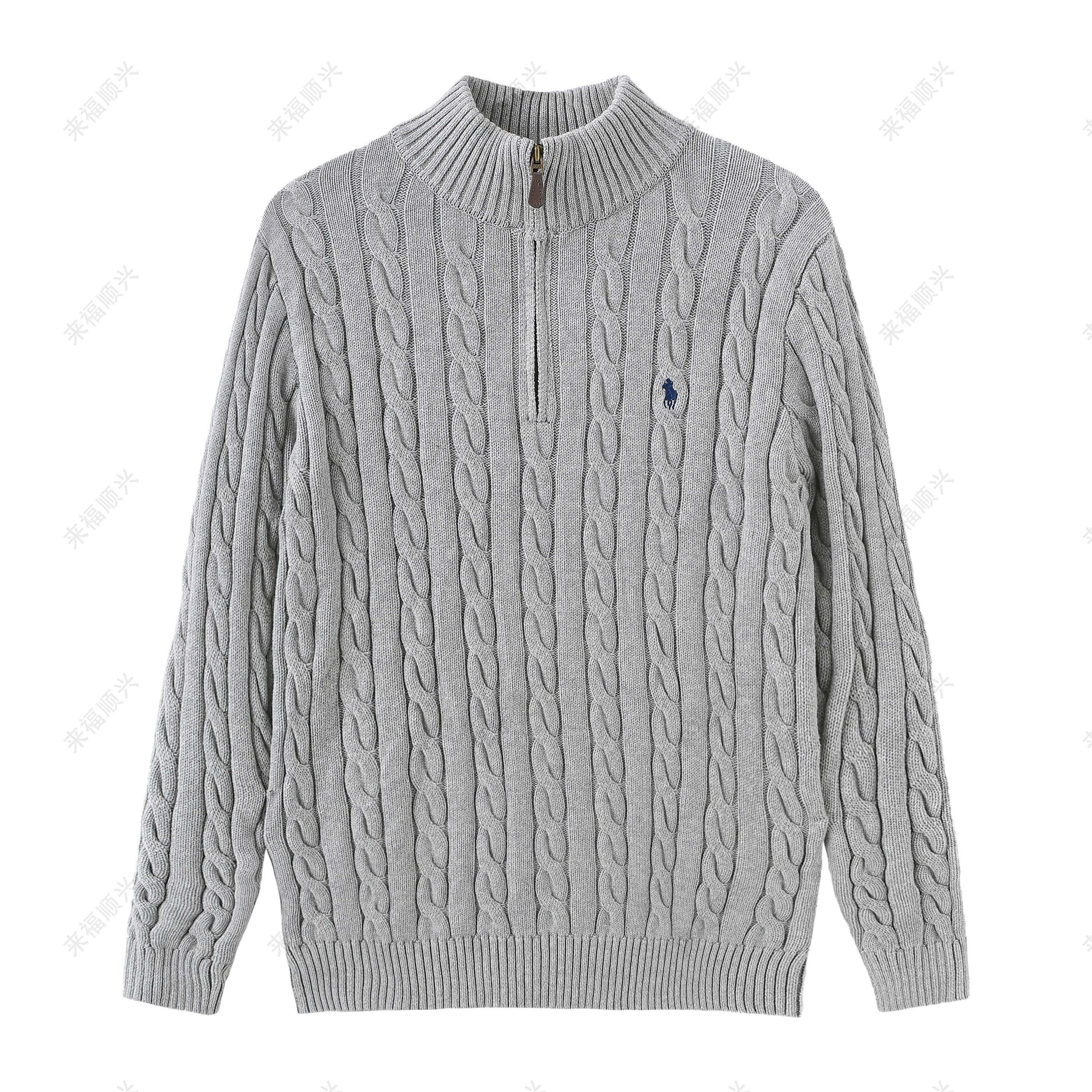 【思思专属】小马绞花半拉链长袖半高领半高拉链麻花老钱风 JHC-223