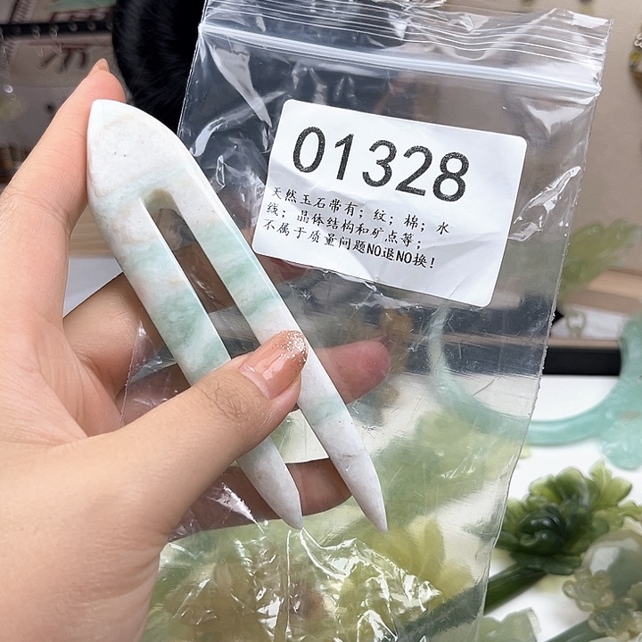 蛇纹石玉发簪合金