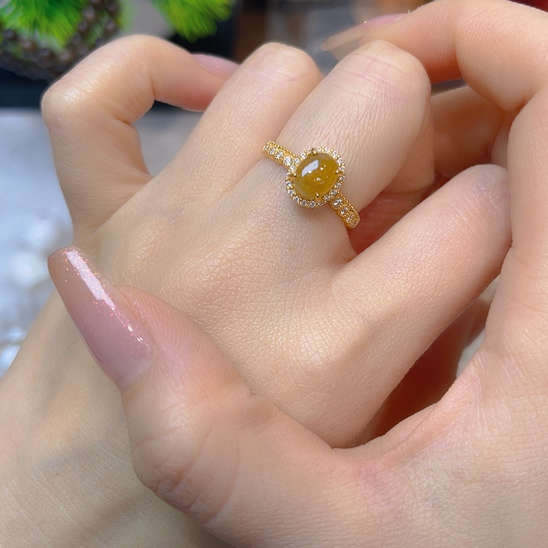 翡翠银S925镶嵌戒指