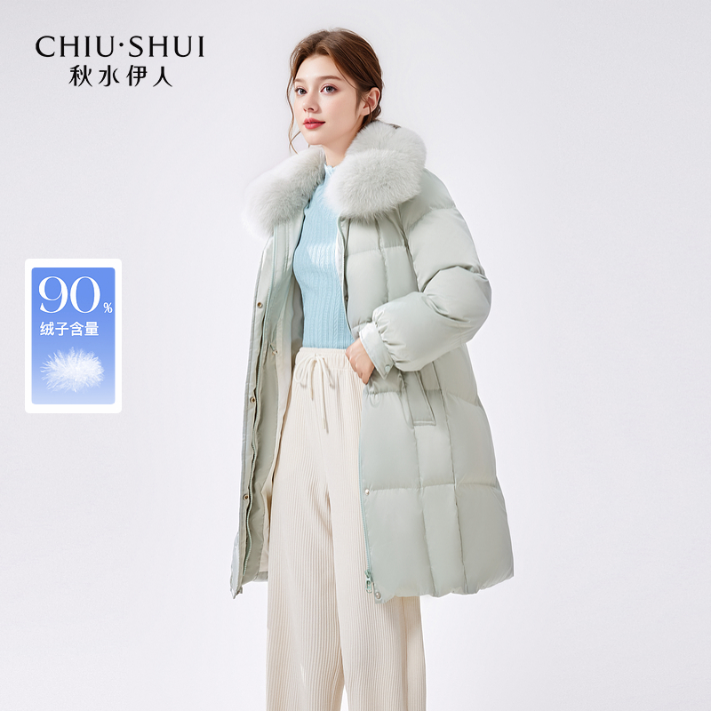 【折扣福利】秋水伊人羽绒服女装狐狸毛领厚外套624409A150393