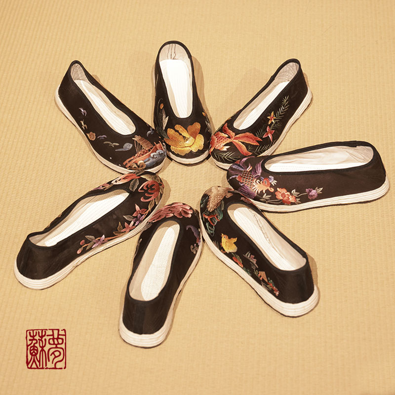 {苏梦}多色手绣手纳布鞋绣花鞋0504019