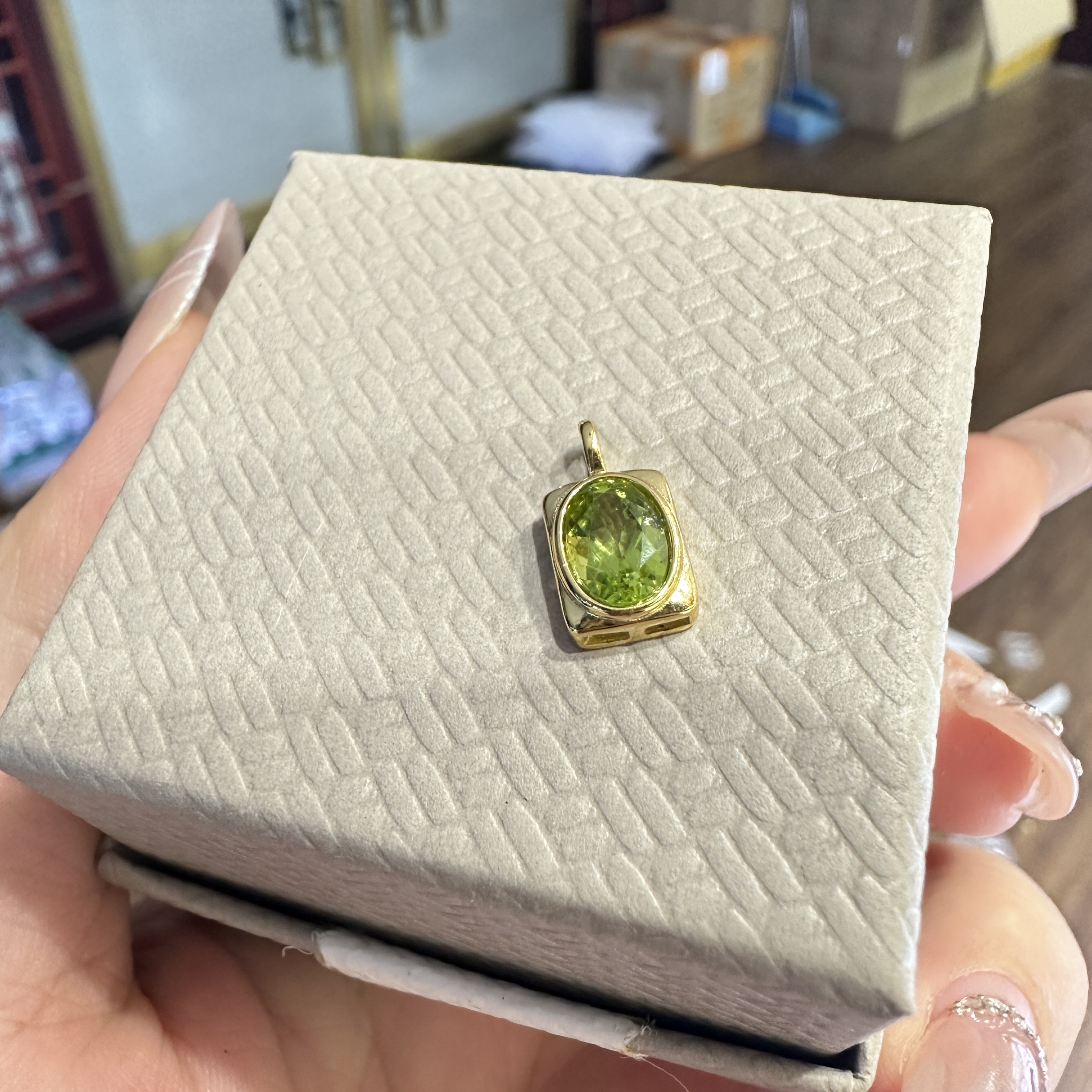 【293】天然橄榄石吊坠银S925(不赠链)