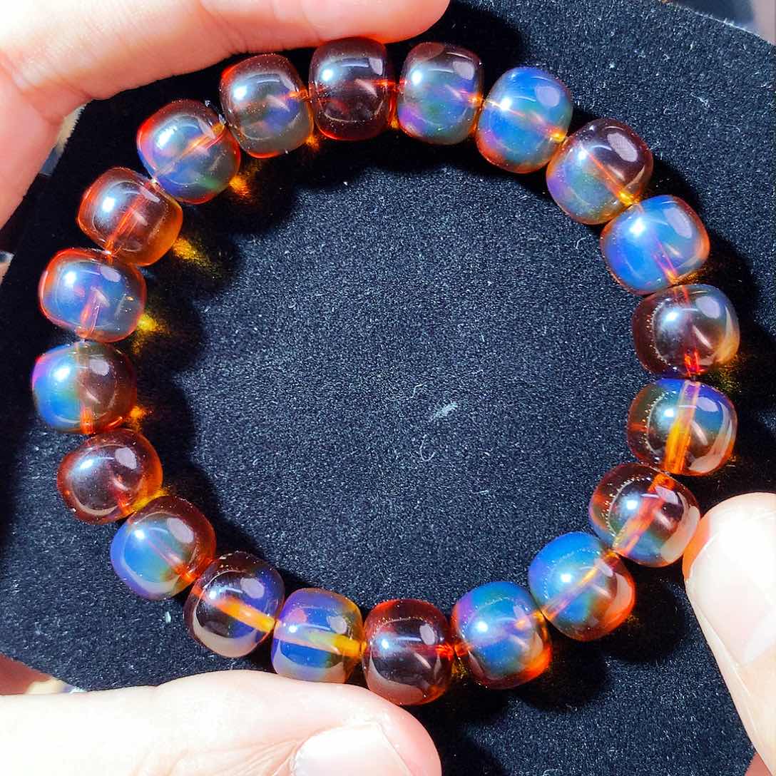 蓝珀手链未镶嵌天然红蓝珀老型10mm手串