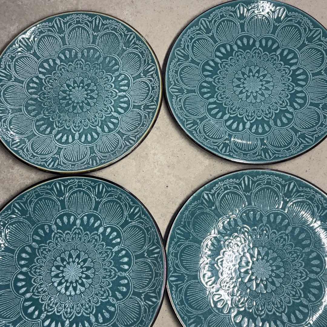 薪****直播特惠八寸浅盘四支装微瑕