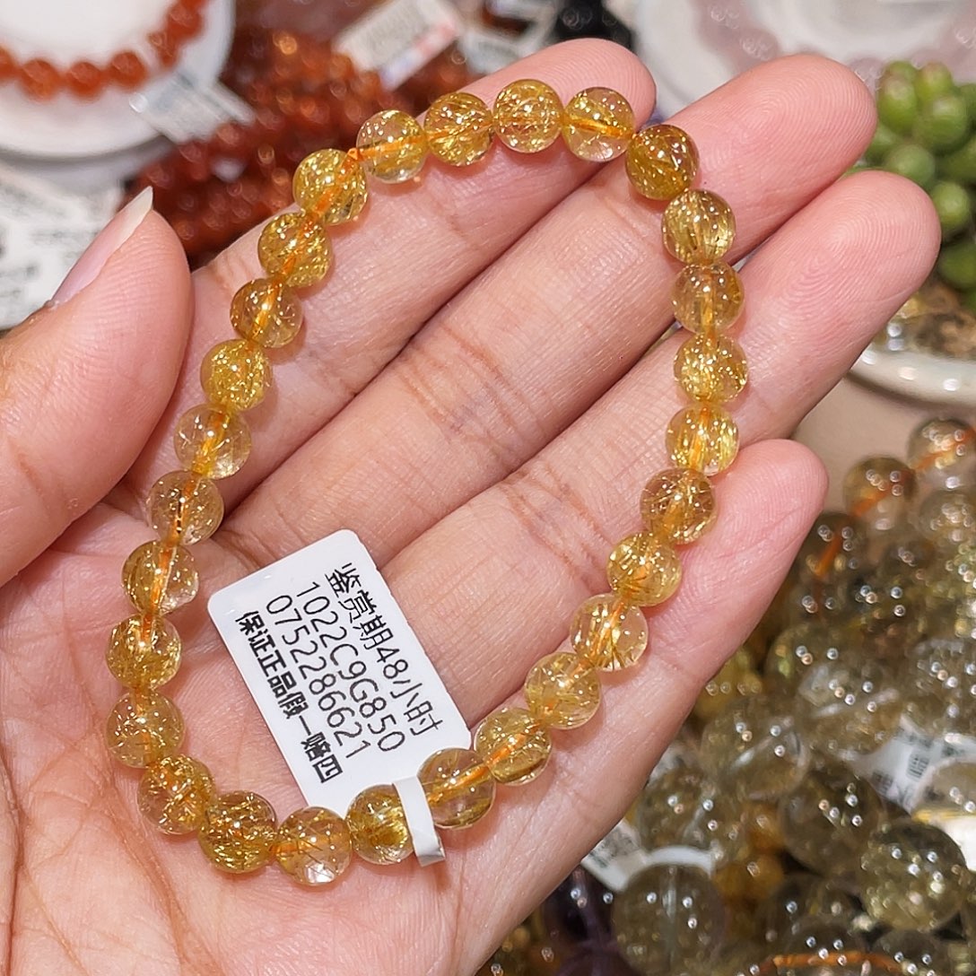 手串未镶嵌发晶烟花钛晶6.8m