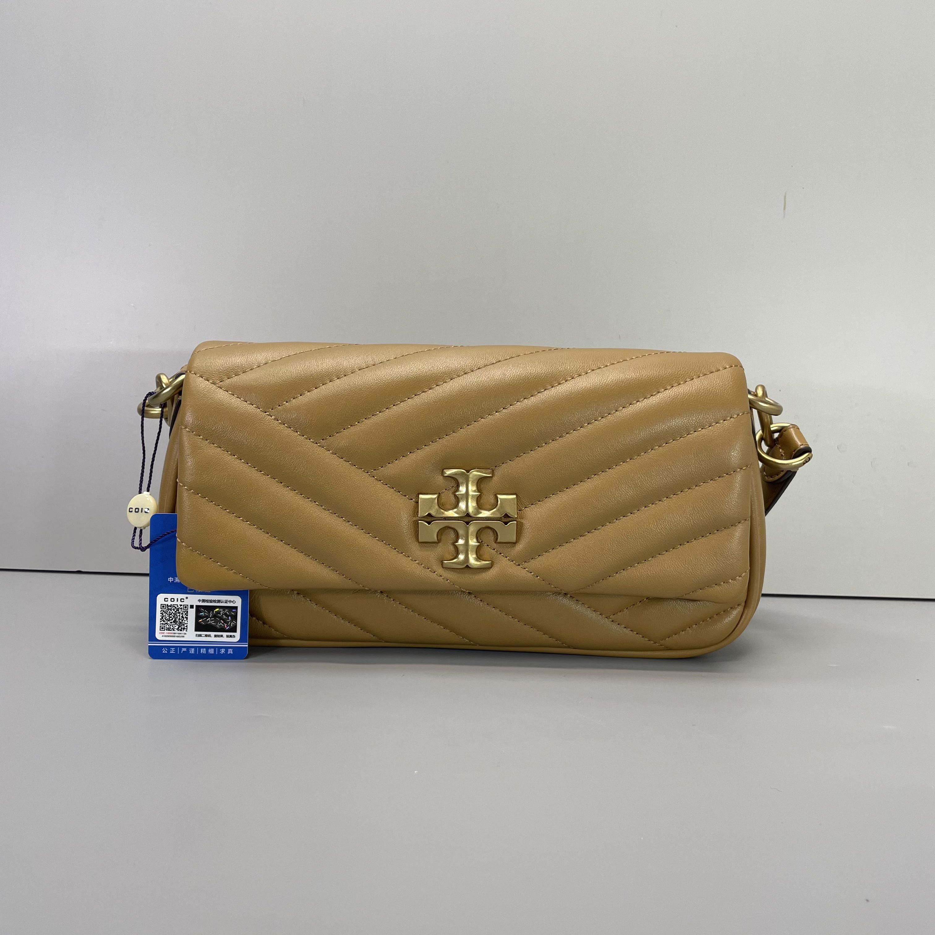 95新 TORY BURCH/汤丽柏琦 小林kira棕色法棍包25*13*6cmSB030506