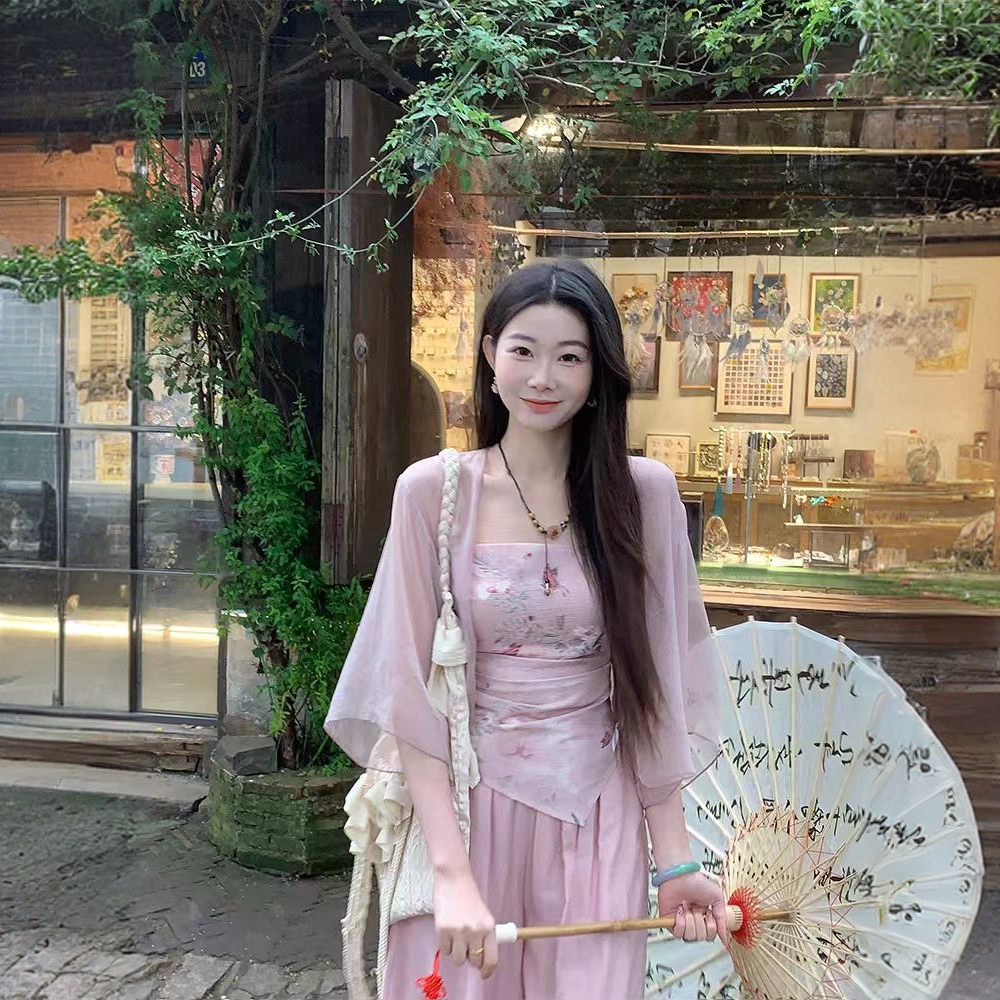 套装抹胸新中式吊带时尚家居服时尚套装甜美显瘦碎花