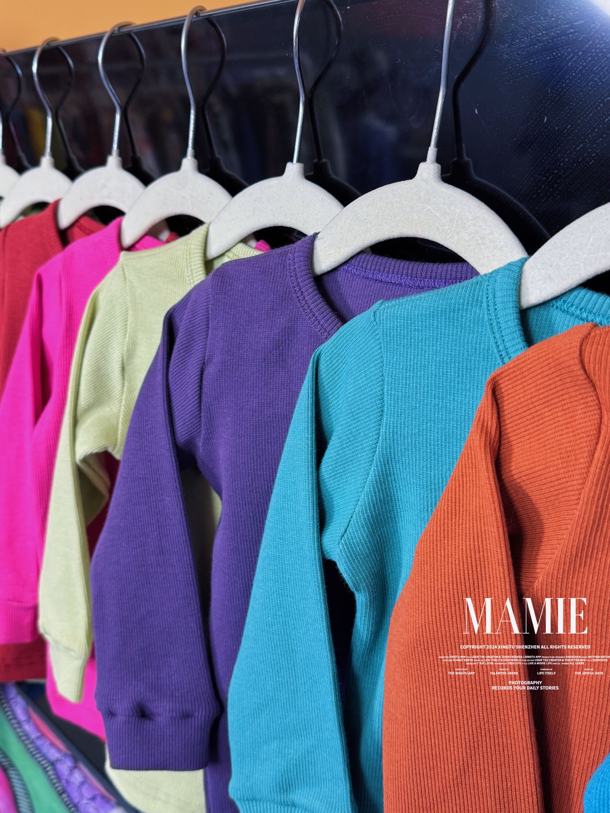 麦米原创【MaMa的礼物】纯色螺纹纯棉家居服套装