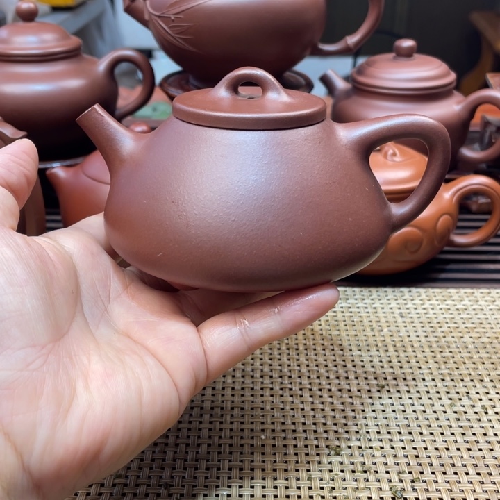 茶壶紫砂紫泥石瓢半手