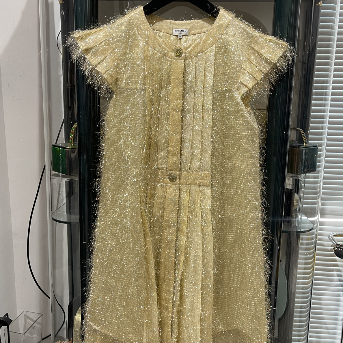 95新 Chanel/香奈儿 18S 瀑布 金线 流苏 连衣裙 36码