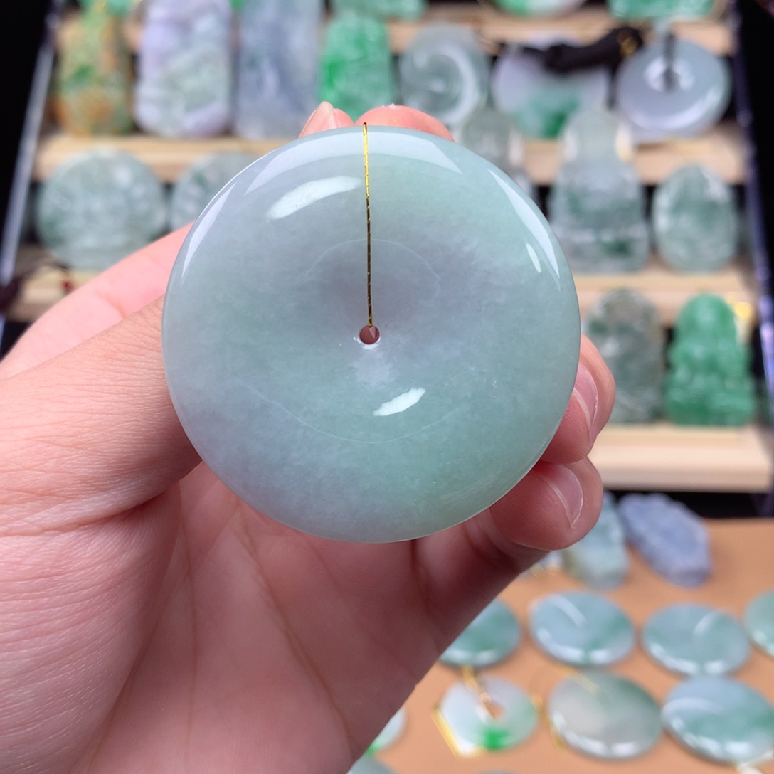 翡翠颈饰未镶嵌天然翡翠A货平安扣