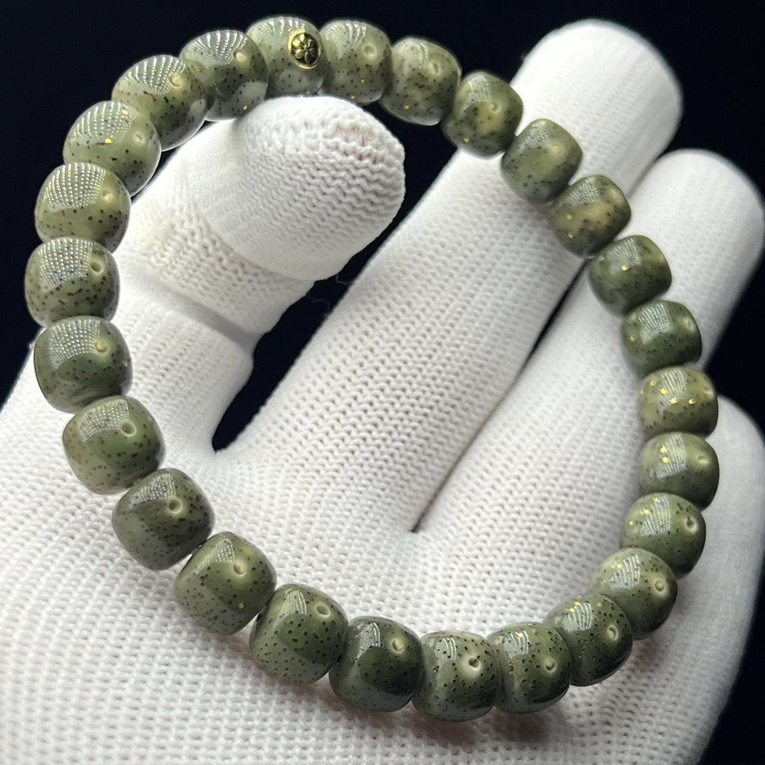 北境l文瑾造物l海南原生态星月菩提单圈石玉料 毕业级星点货