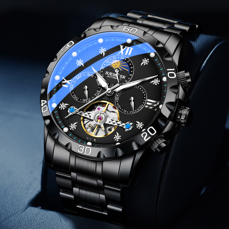 HAEMMER海默尔机械表全自动夜光防水多功能时尚男士手表