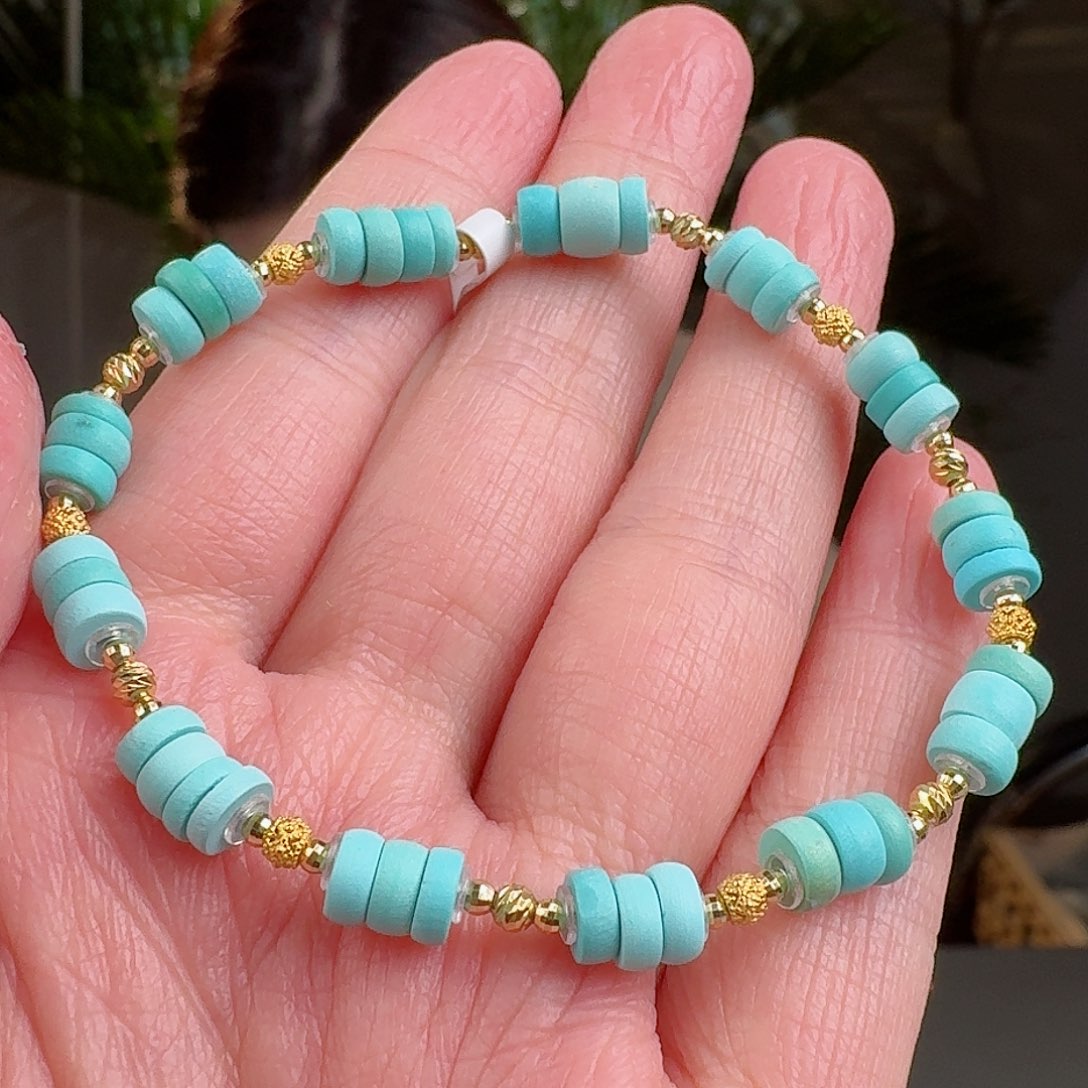 绿松石珠宝奇石18K金镶嵌