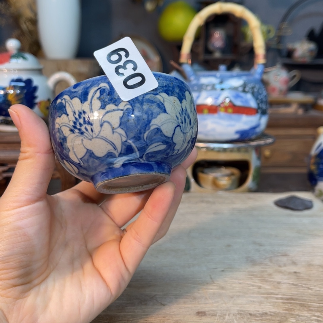 壶素浅陶瓷手工手绘