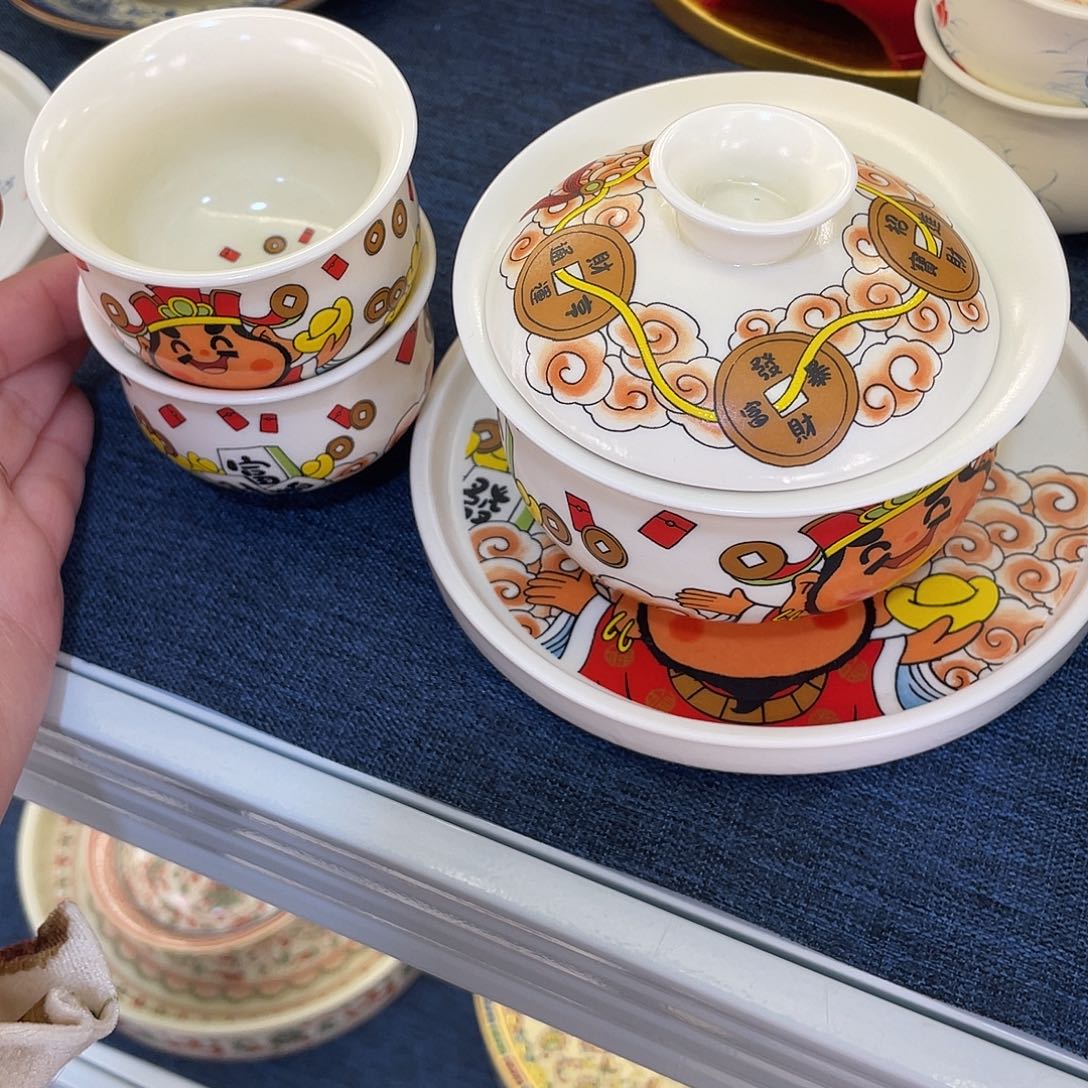 陶景德陶瓷盖碗茶具