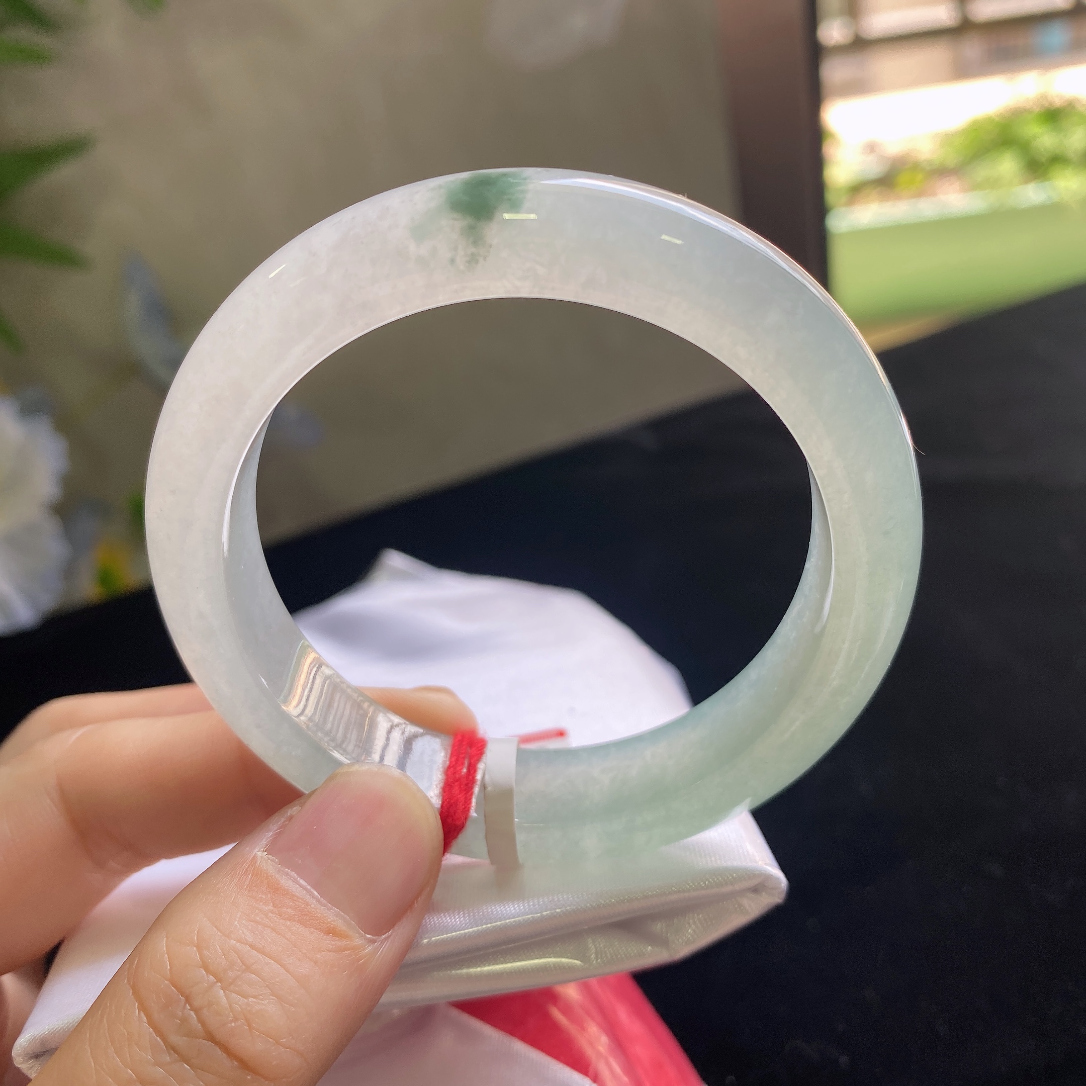 缅甸天然A货翡翠上等玉手镯子翡翠直播间上新品冰种起光飘花54mm