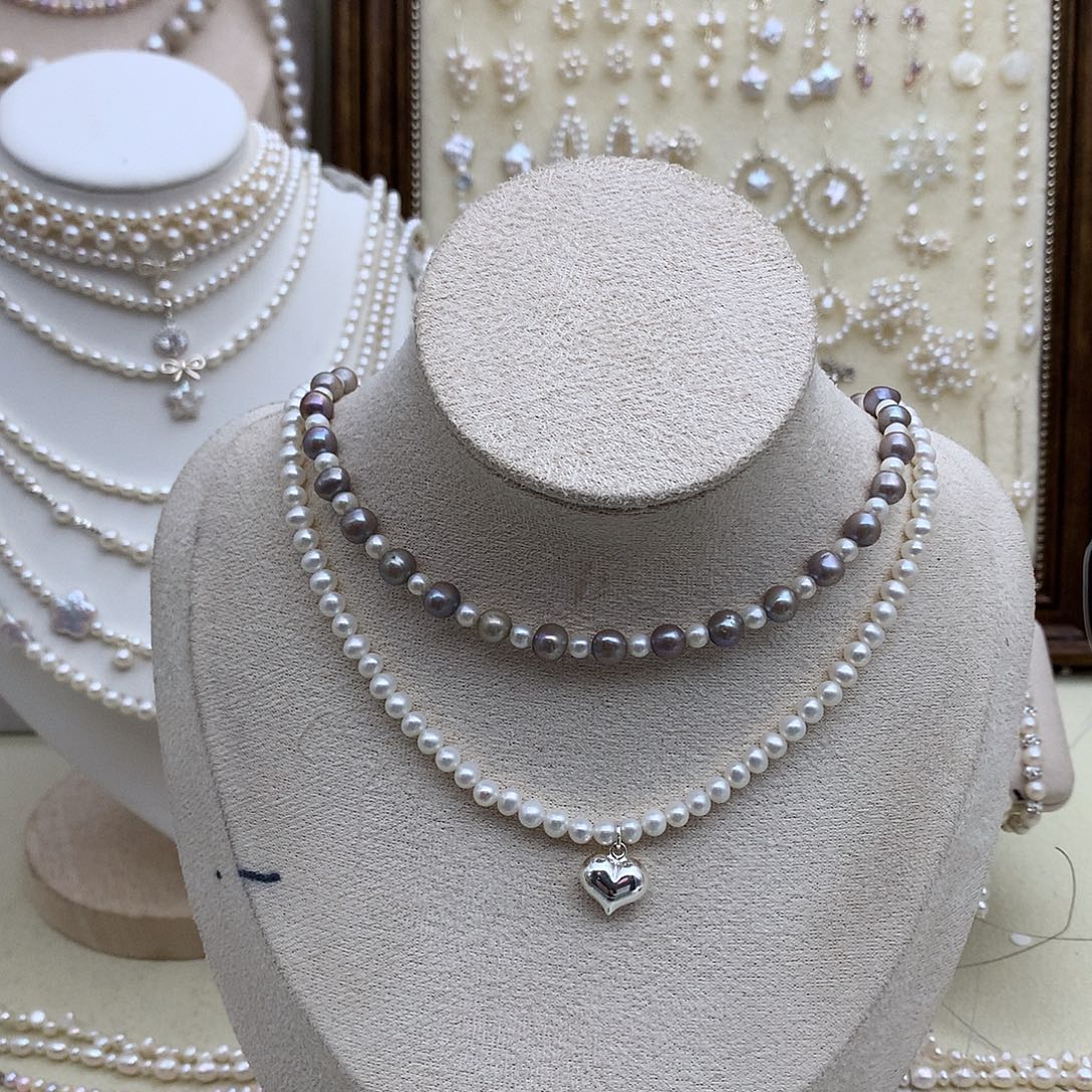 淡水珍珠颈饰银S925镶嵌