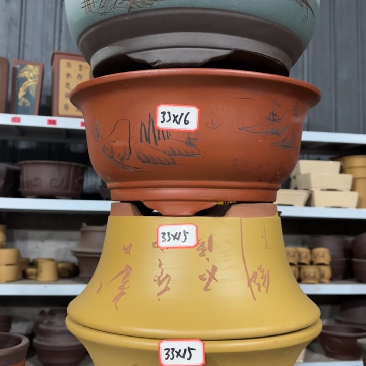 紫砂花盆100-4。           