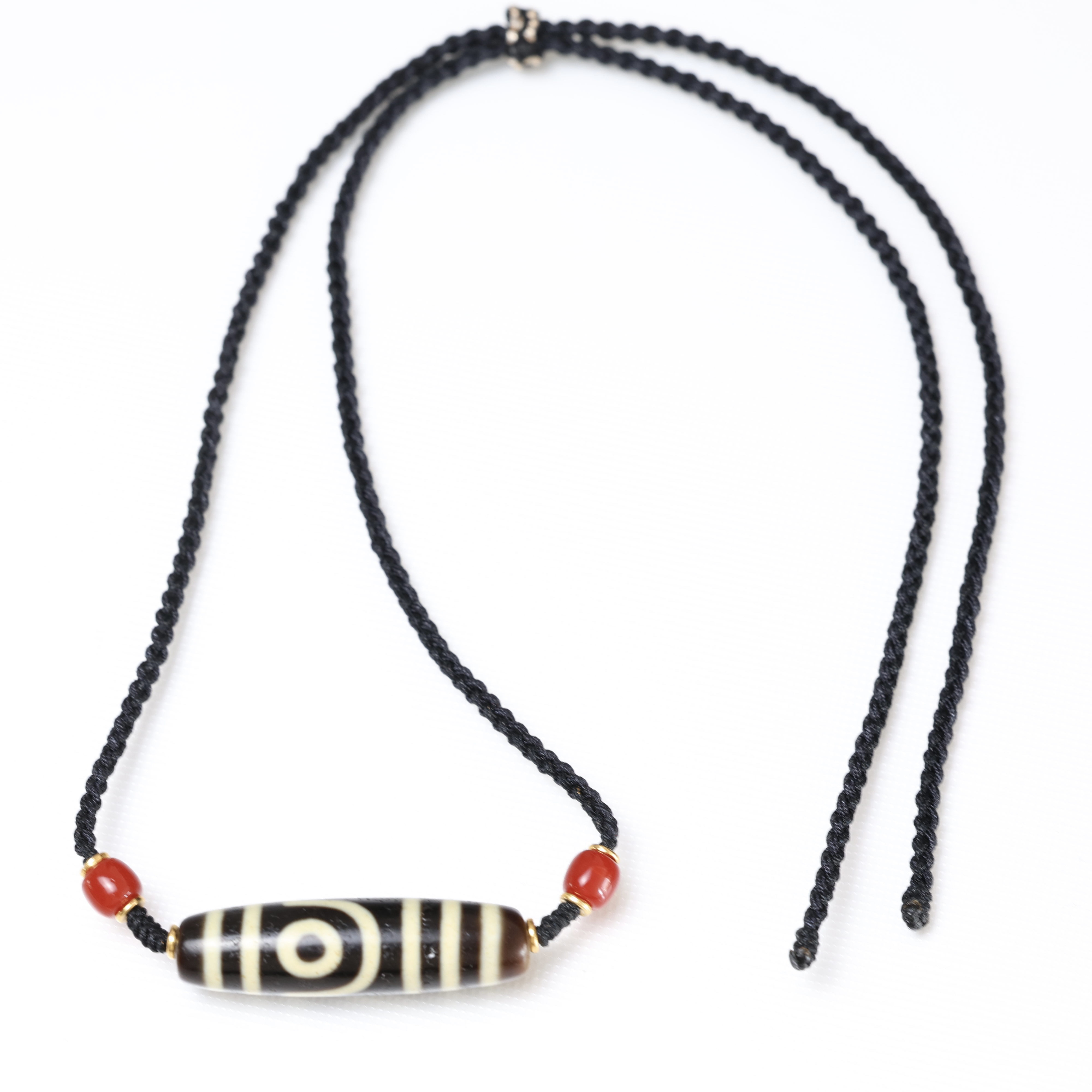 真品如意两眼天珠项链男女同款尺寸约40*11mm左右 （多样性发其一）