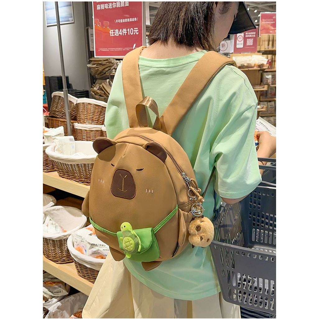 928卡通包包卡皮巴拉背包可爱儿童双肩包新款时尚休闲小书包