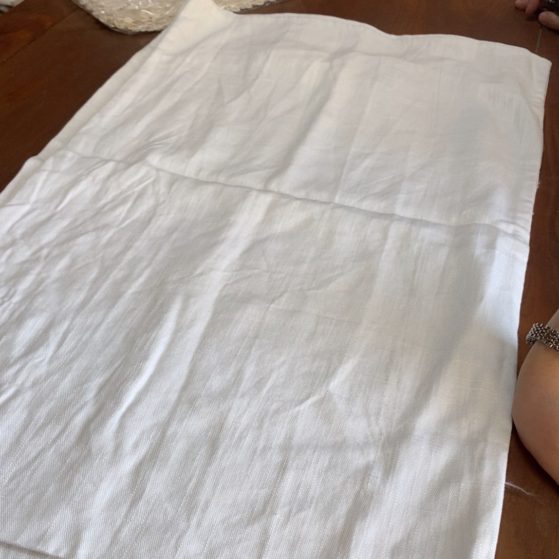 亚麻棉羊毛蚕丝化纤涤纶棉麻125-白枕套