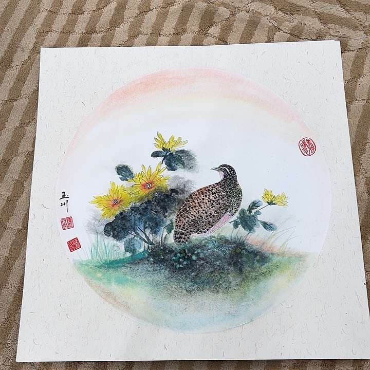 国画花鸟的翅膀是一个巨大的蝴蝶翅膀