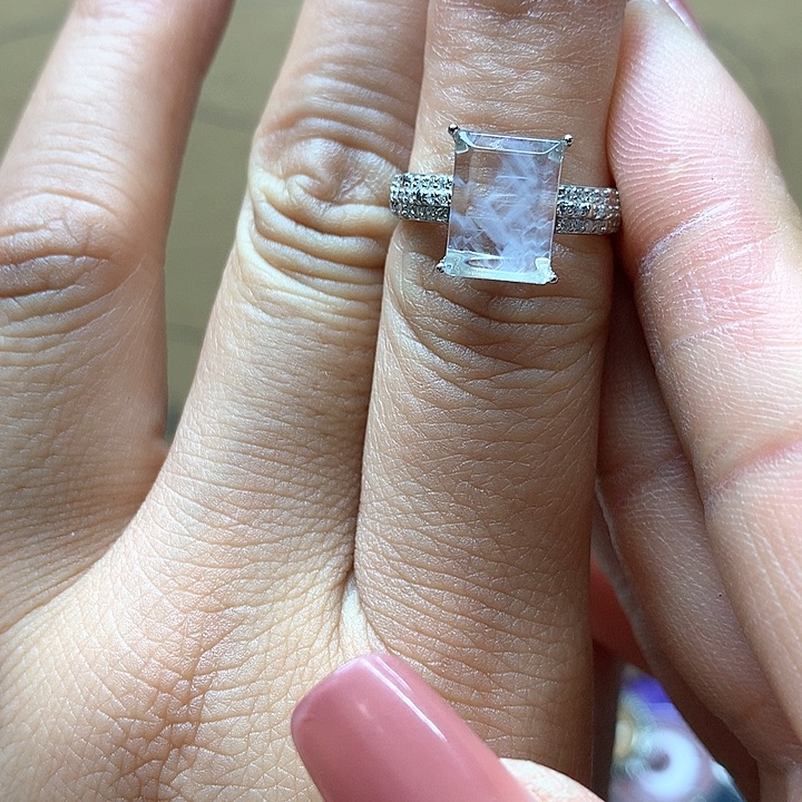 水晶水晶戒指银S925镶嵌