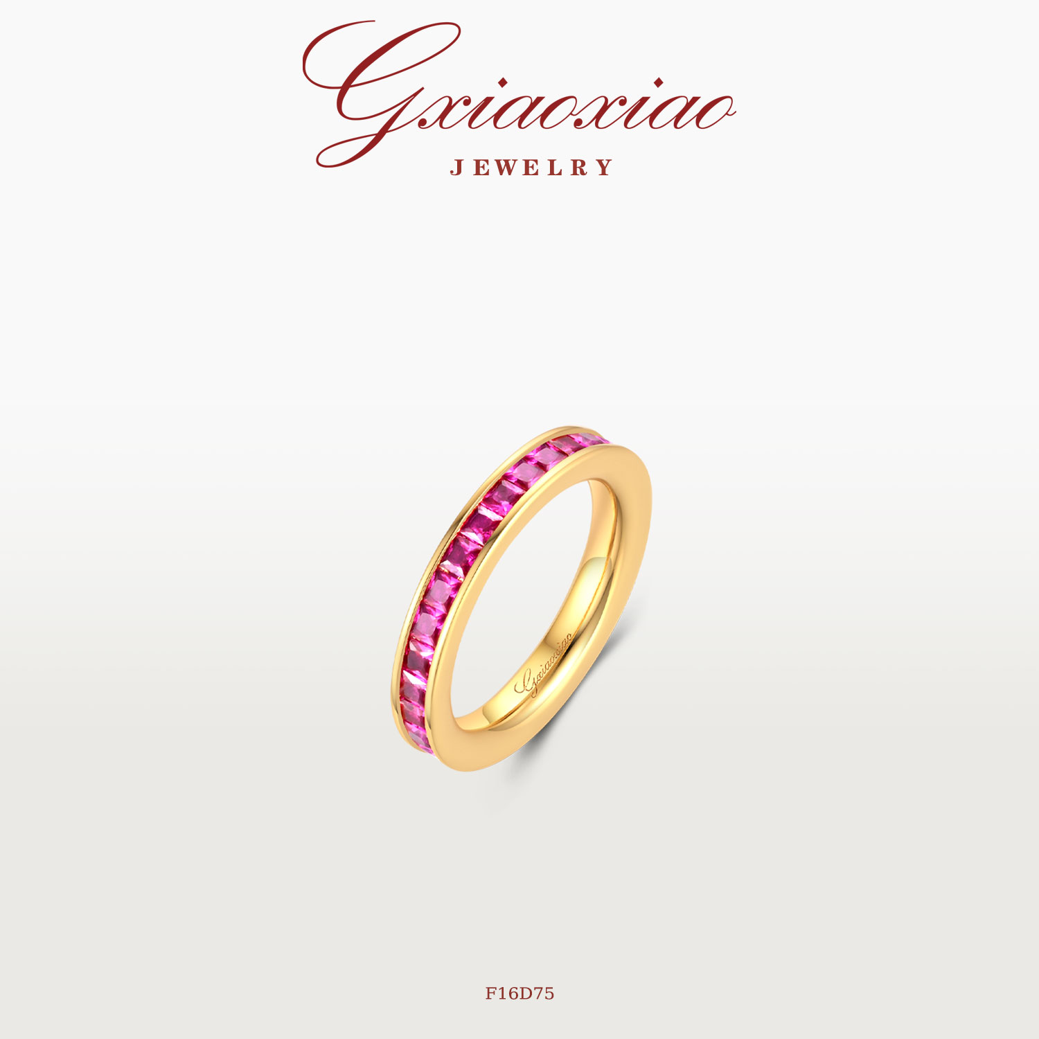 G XIAOXIAO 法式气质时尚高级感无边镶排戒戒指 F16D75