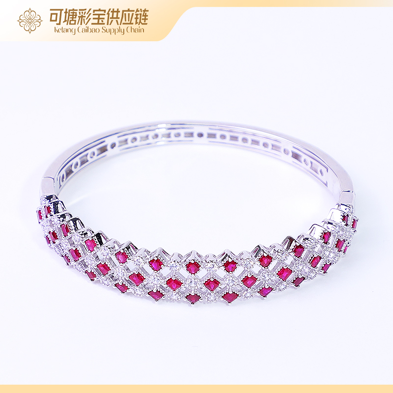 S925银红宝石手镯/QB042140/多样性发一件
