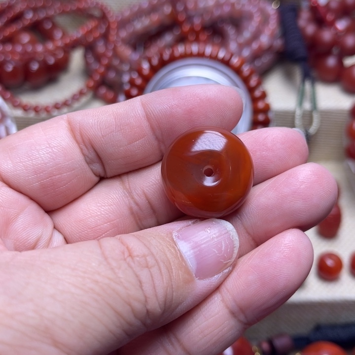 南红玛瑙未镶嵌手链平安扣2 2 M
