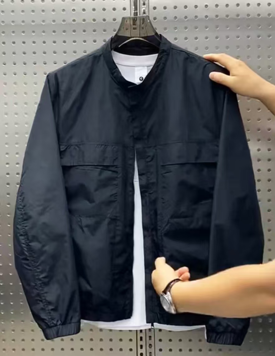 秋季春季减龄立领修身型男装夹克男春秋纯色棒球领
