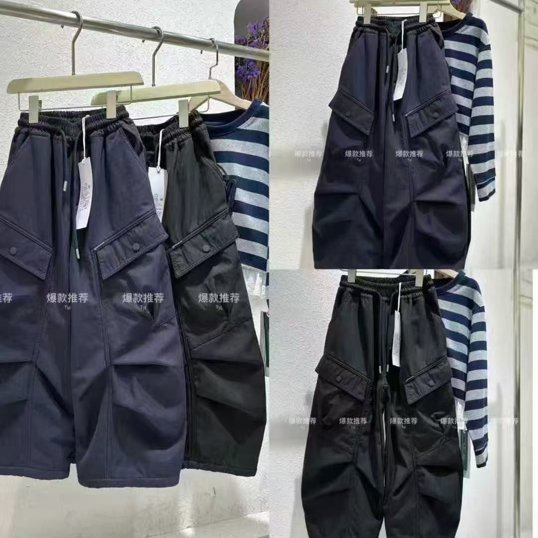 【豪宝贝】2025FW斜口袋一体绒工装裤5066