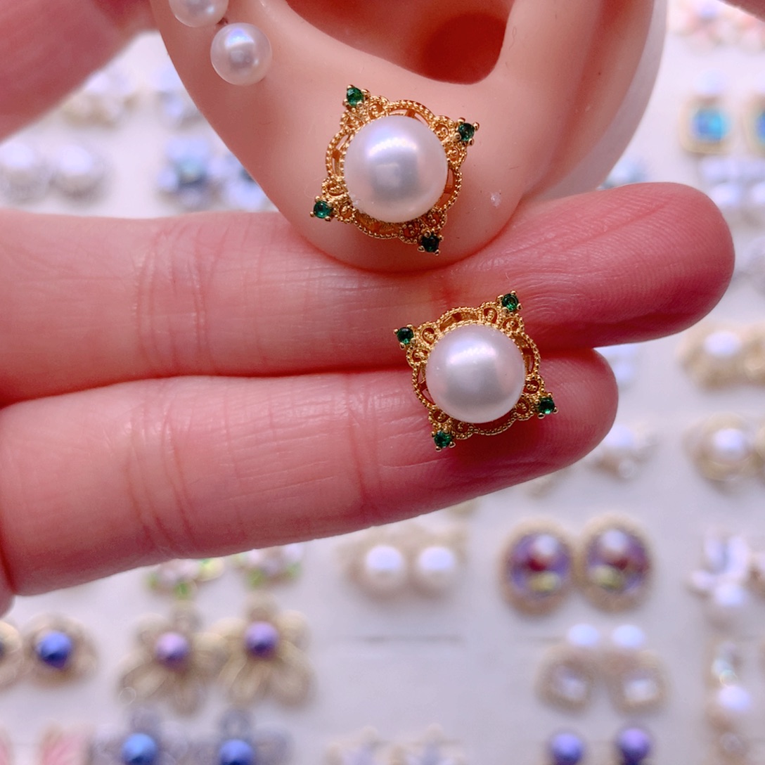 耳饰合金淡水珍珠