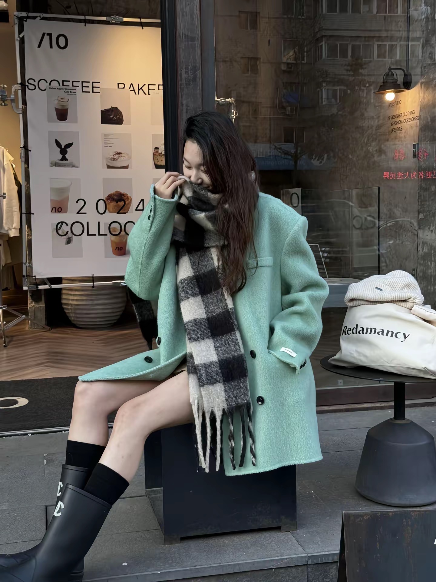 【冬日画廊】气质网红短款时尚双面呢大衣设计师秋冬百搭