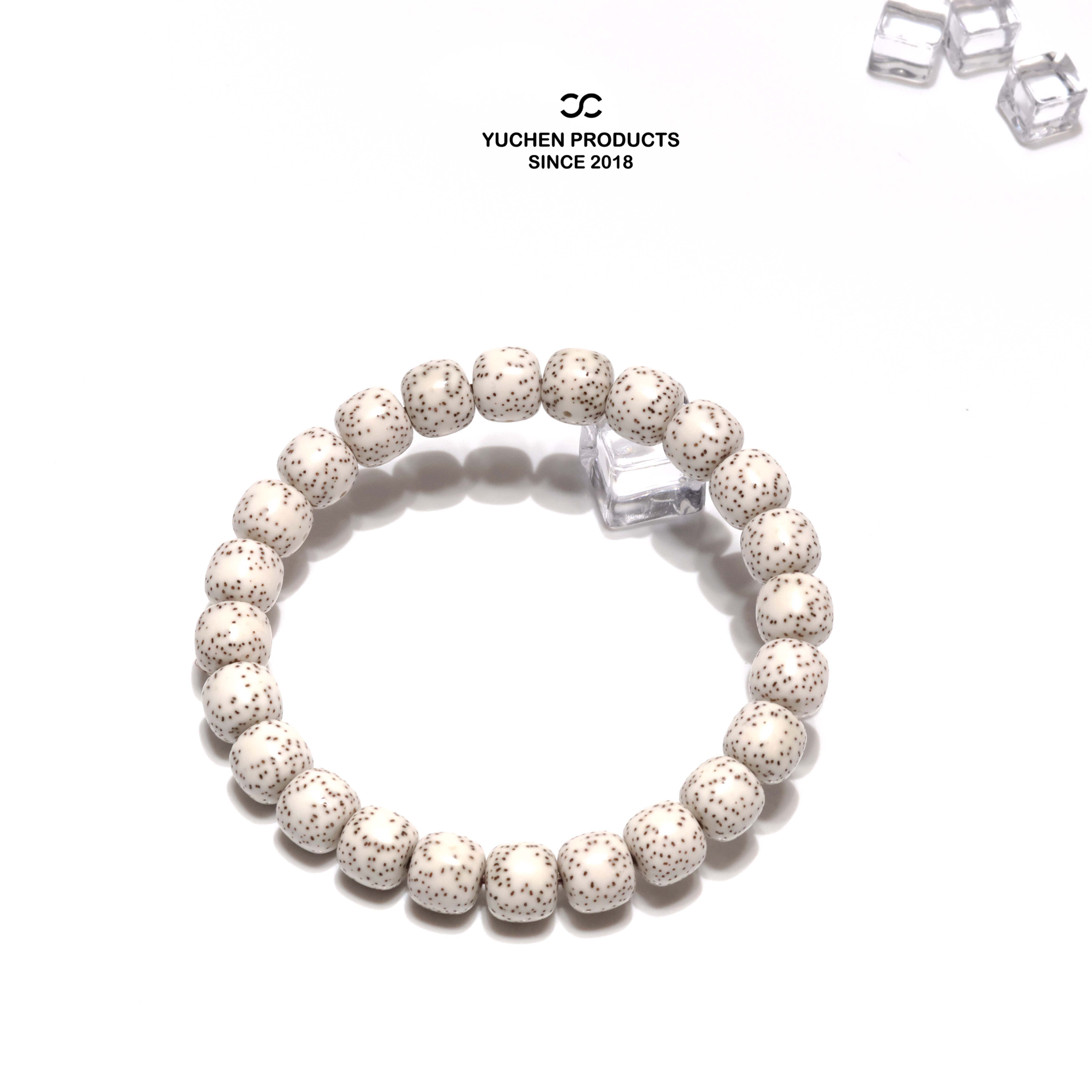 【宇辰】10*9MM原生态石玉料糯冰玉化毕业级桶珠正月星月菩提手串