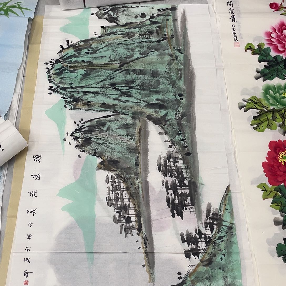 国画国画作品原稿四尺横幅山水
