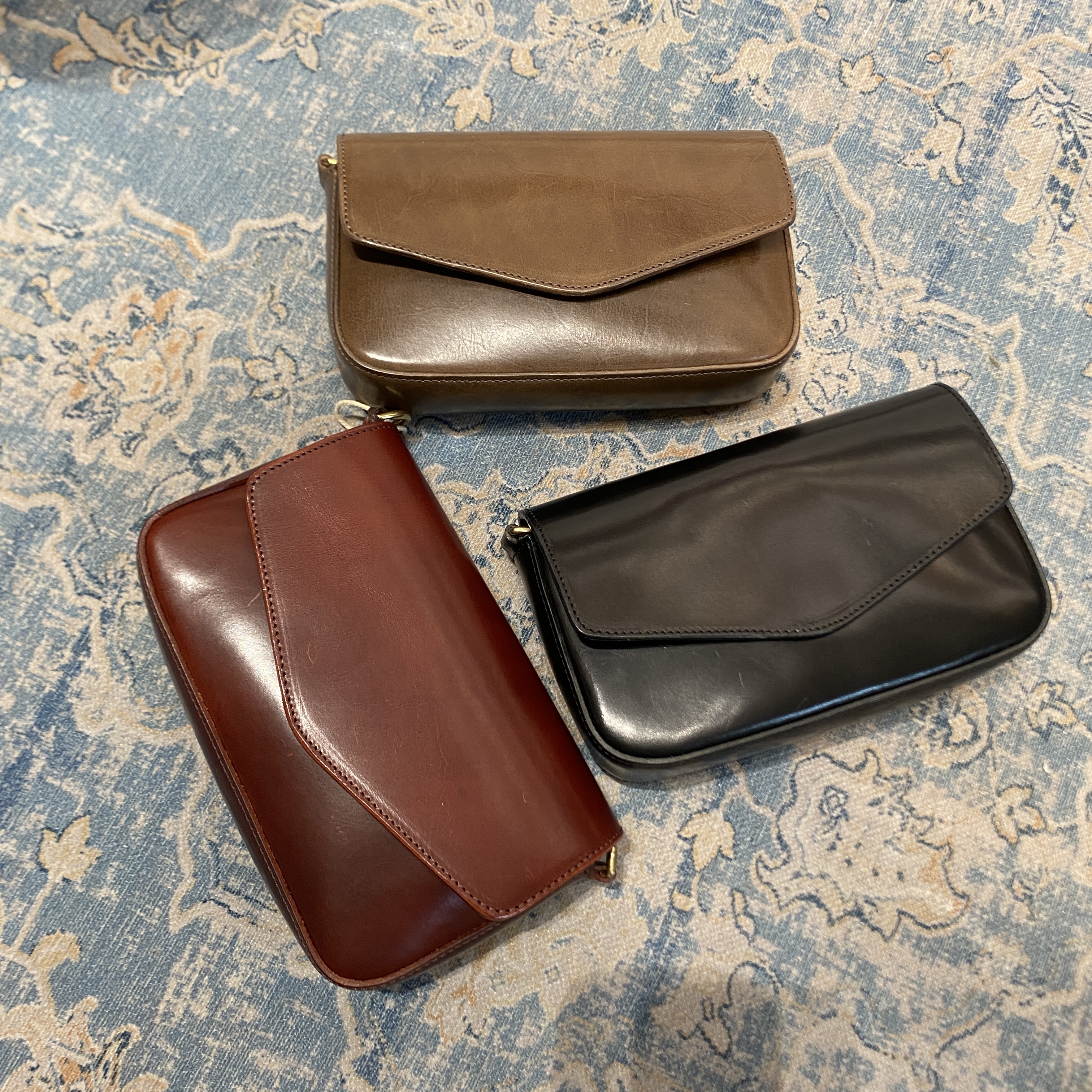 制道手工牛皮斜挎手拿包11448